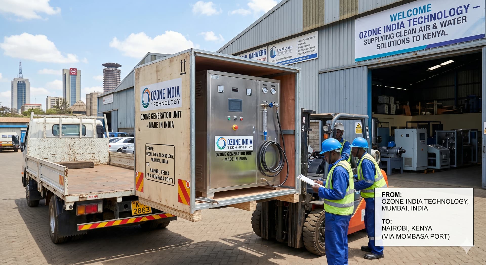 Ozone Generator Exporter Kenya Nairobi Water Treatment | CE — Ozone India Technology