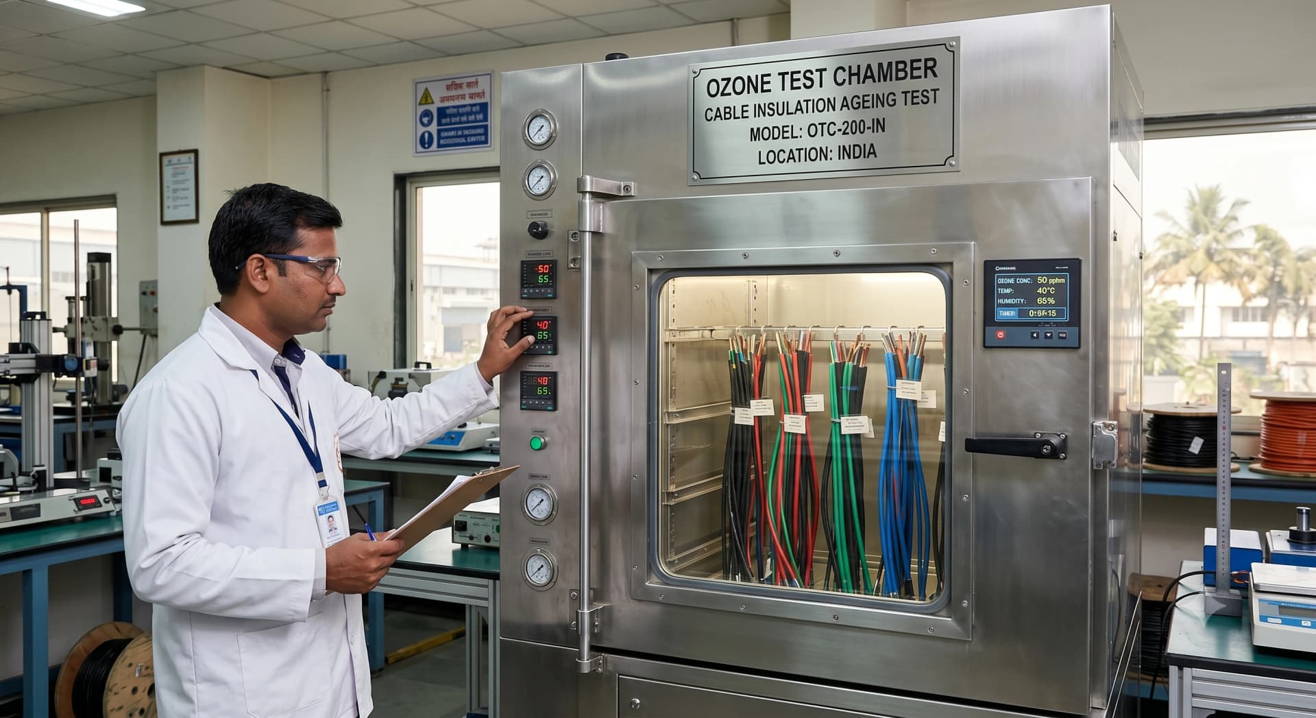 Ozone Test Chamber for Cable Insulation Ageing Test India — BIS IS 694 Compliant | CE Certified