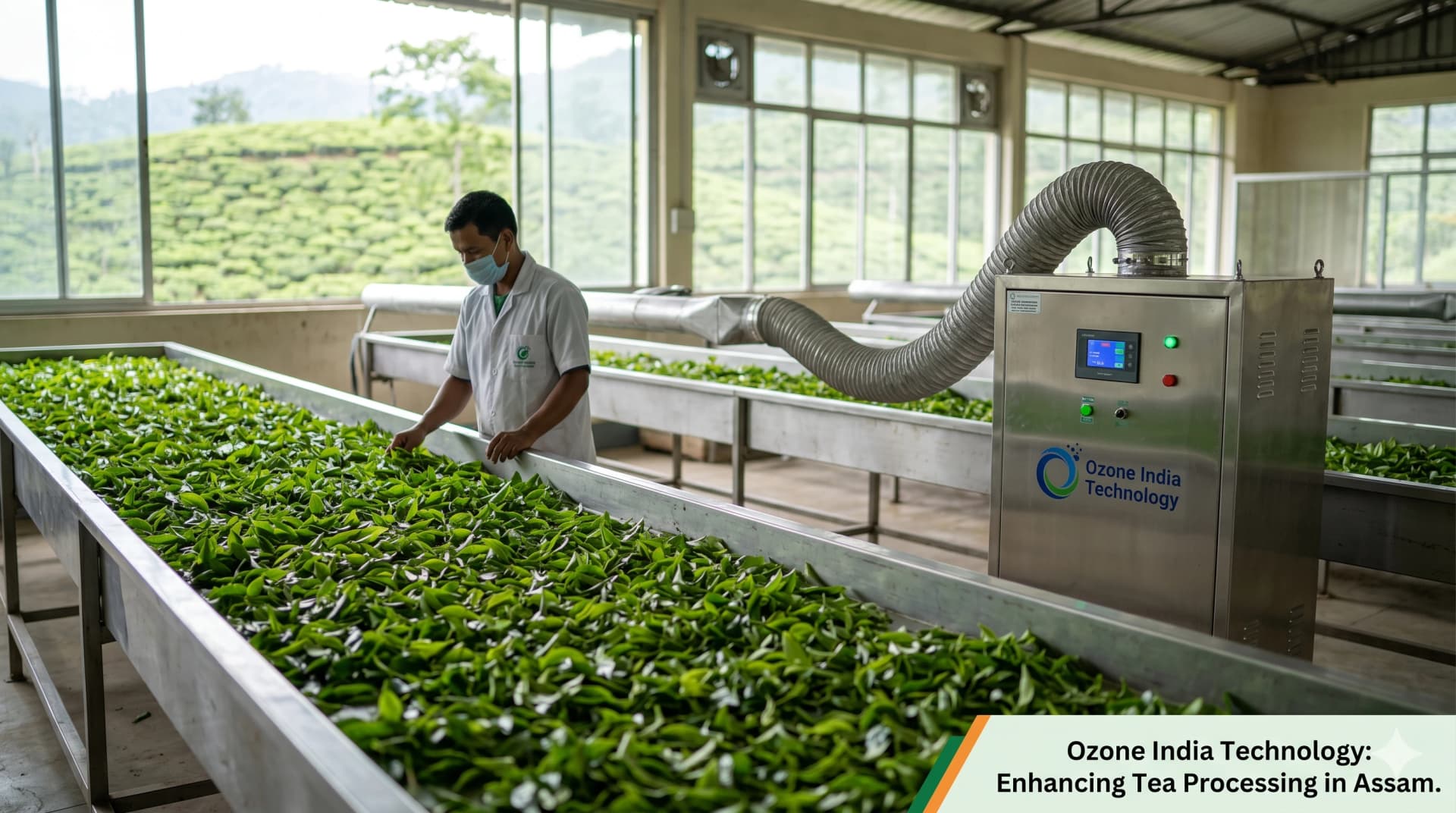 Tea Processing Ozone Generator Assam Northeast India — Proven Zero Taste Impact | EU Export Ready | CE — Ozone India Technology