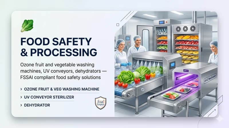 Ozone fruit and vegetable washing machines for food safety — Ozone India Technology
